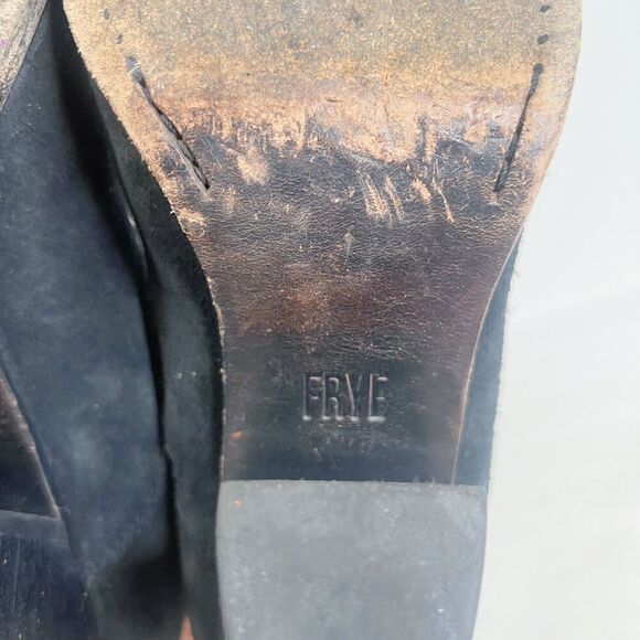 Frye Ilana Shootie Black Suede Bootie Ankle Boot Western Boho Size 10 - Picture 6 of 13